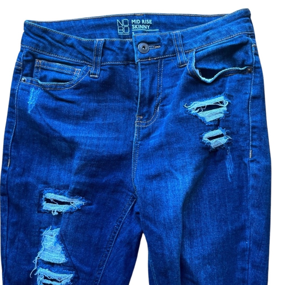 NOBO | Women's skinny, midrise, blue, denim, jeans, ripped